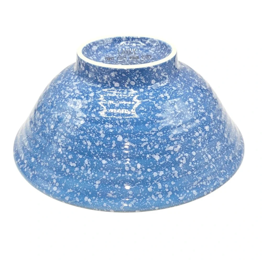 SH Home Sakura Cherry Blossom Ceramic Ramen Noodle Bowl Blue w/ Chopsticks Spoon
